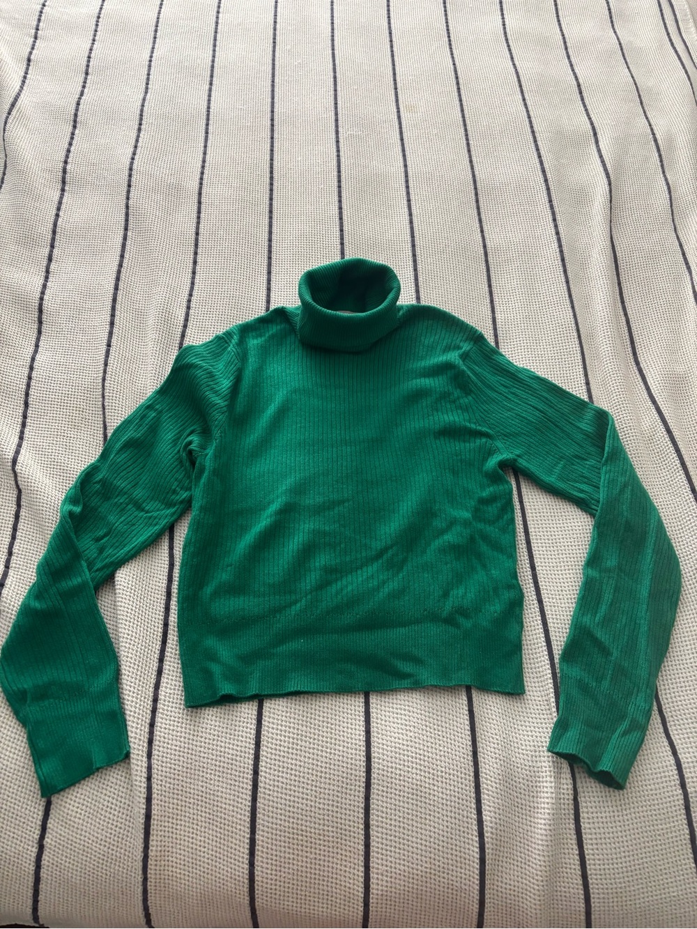 J. Crew Emerald Green Ribbed Turtleneck Sweater
